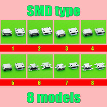 SMD type 8 kinds Micro USB Jack Tablet MID Smartphone Mobile Phone Charging Socket tail plug 5p Common used