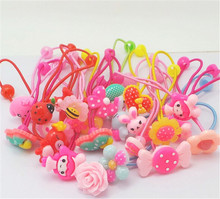 Candy Color Hair Elastic Band Baby Headwear Scrunchy Ponytail Holder Hair Accessories Candy Flower Animal Pattern Hair Ropes