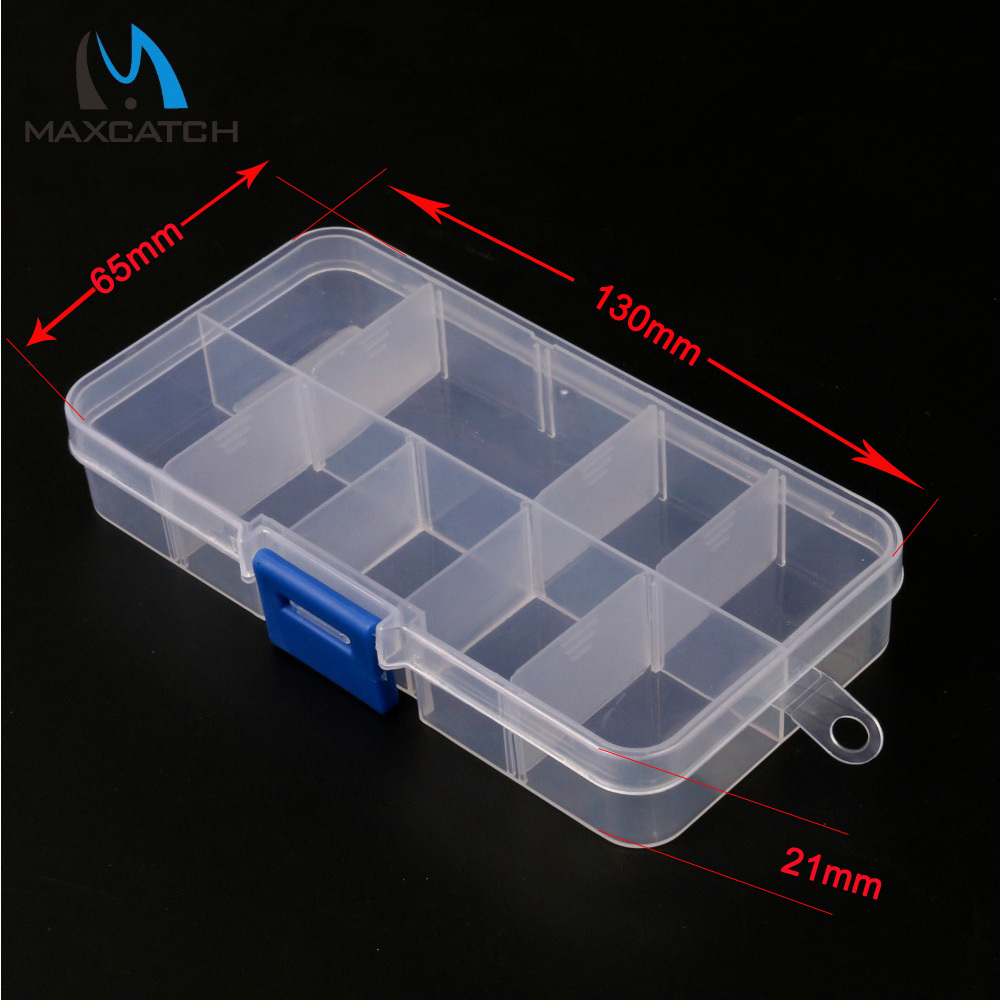 Maxcatch 10 Compartments Fly Fishing Box Transparent Fishing Lure Hook Box Fishing Tackle Box