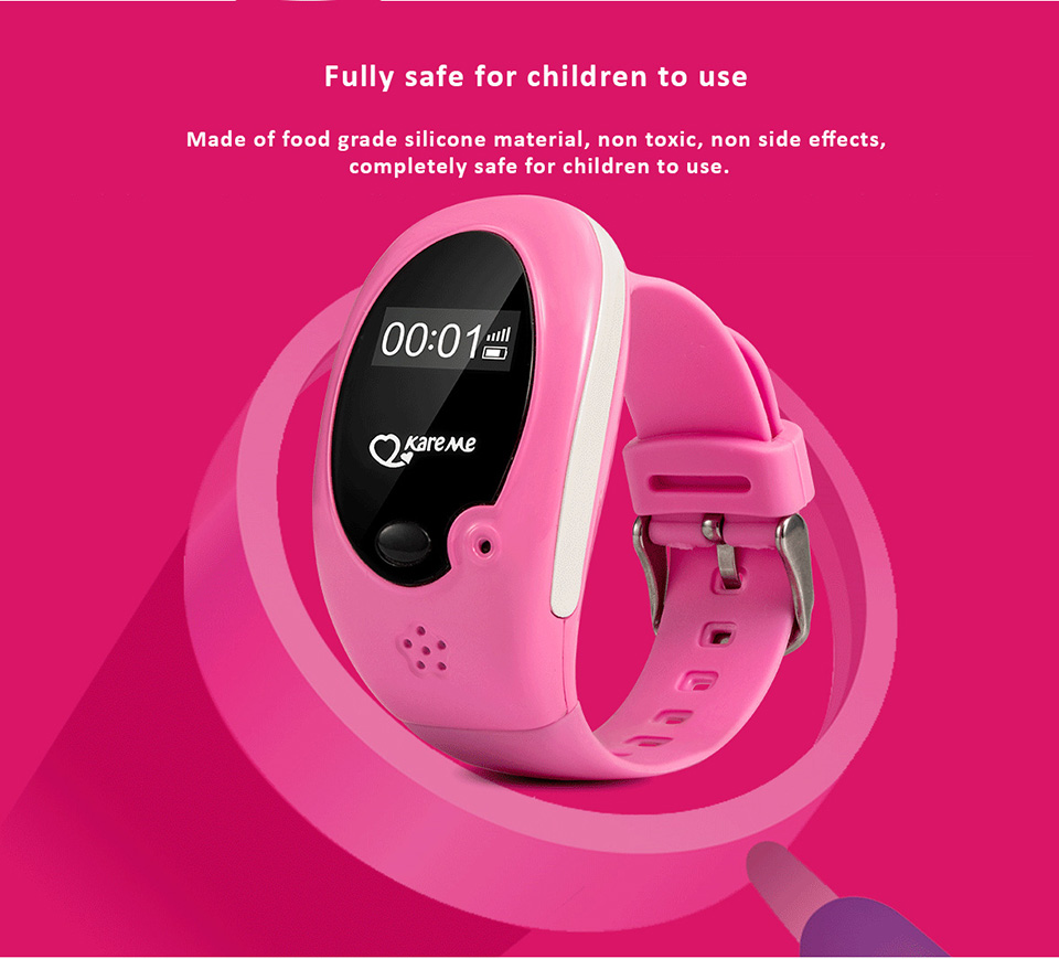 Kareme Children Smartwatch - Comprehensive features to guard your kids - GSM, GPS/AGPS/LBS tracking, SOS, e-Fence, 3 month path tracks, Anti-lost...etc.