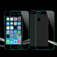 2 PCS/Lot = Front+Back 0.2mm Explosion-Proof Tempered Glass Screen Protector Film for iPhone 4 4S 4G 5 5S SE 5G 6 6S 6G 7 Plus