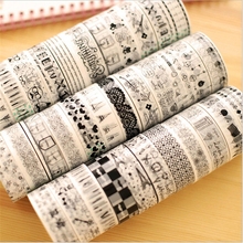 10 Rolls/Lots Mixed 1.5cm x 10m Floral Fabric Masking Washi Tape Plastic Checks Decoration Sticky Tape DIY Tape Stickers