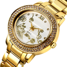 2015 New Fashion Metal Strap Dress Watches Women Czech Rhinestone Watch Rose Gold Plated Water Resistant