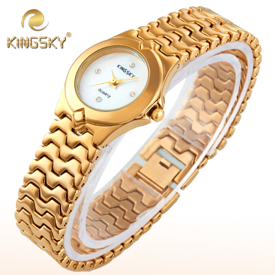 2015 fashion casual women quartz dress luxury gold watch analog bracelet wristwatch lady girl band alloy