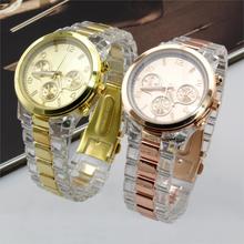 Moda Circular oro hombres relojes mecánicos oro rosa de acero inoxidable reloj Wtrap cuarzo reloj de señora hombres regalos