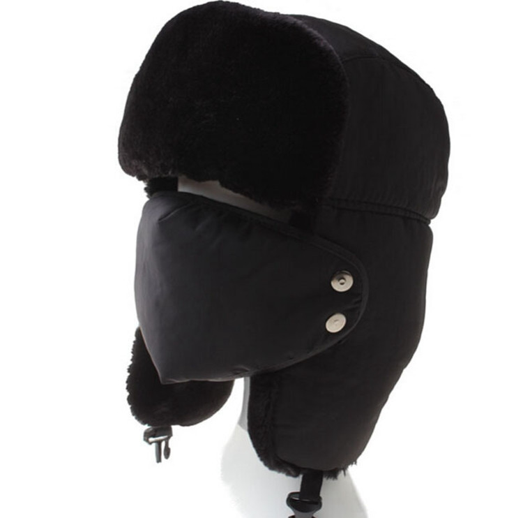 Winter Russian Hats For Men Unisex Bomber Hats With Mask Warm Fur Caps With Ear Flaps Outdoor Snow Skiing Earflap Hat For Women (4)