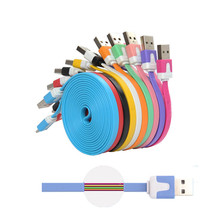1M 2M 3M Noodle Flat Colorful Sync Data Cord 2.0 USB Charging Cable for Iphone se 5 5s 6 6s plus IOS 7 8 9 for ipad pro charger