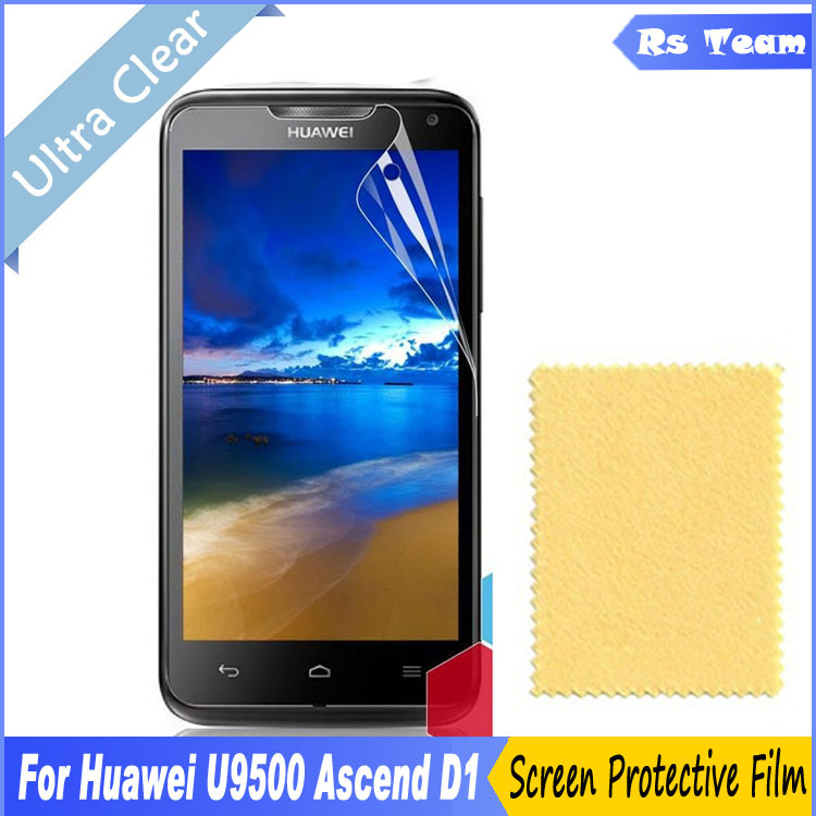 6pcs/lot High HD Clear Front Protective Film Display For Huawei Ascend D1 Screen Protector For Huawei U9500 Screen Guard Film