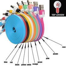 1 meter colorful flat Micro USB Cable 2.0 Data sync Charger cable for Samsung galaxy i9300 xiaomi SM S4 S3 S5 note4 Huawei