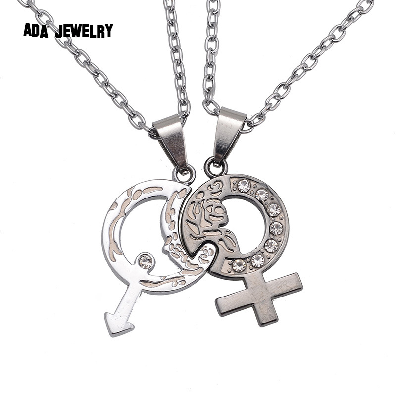 New Arrival Male Female Love Couple Necklace Set Vintage Stainless Men Necklace Paired Pendants for Lovers