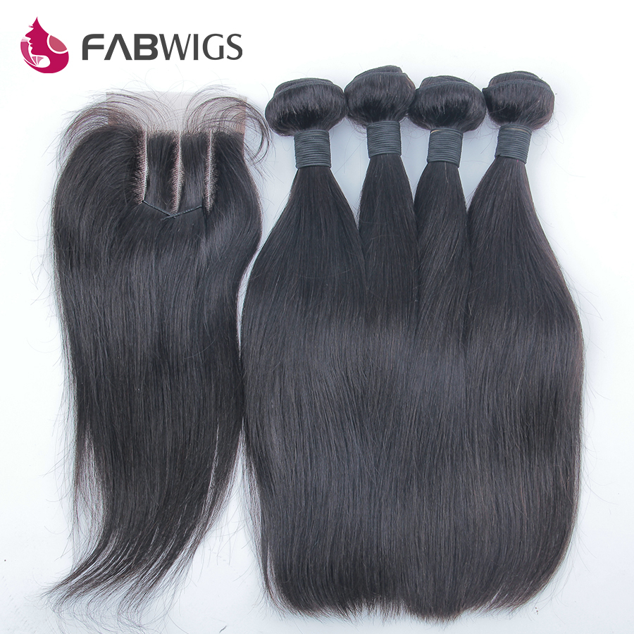 Uprocessed Peruvian Virgin Hair 5pcs Lot 4 Hair Bundles with Lace Closure Peruvian Straight Hair Extension