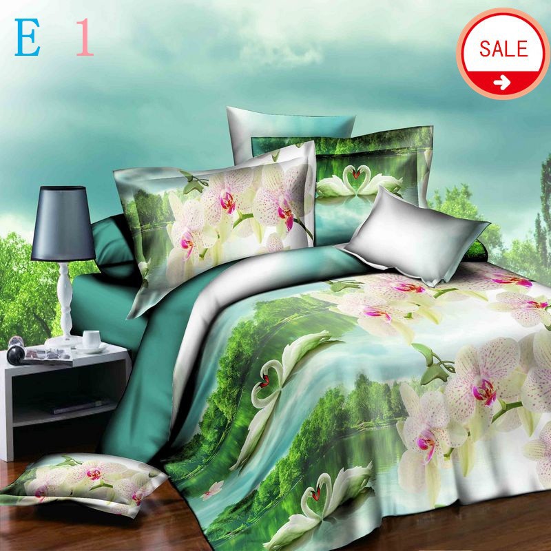 Fashion Classic Brand 3d Bedding 4pcs Cotton Polyester Bedding Set