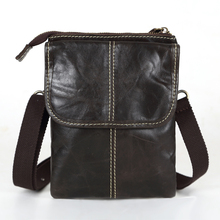 Promotion Vintage Real Genuine Leather Small Men Messenger Bags Mini Mobile Phone Bag Cigarette Bag Men’s Shoulder Bags #VP-L009