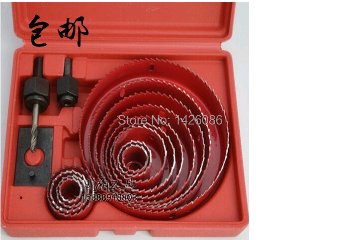 13 pics Professional plastic Wood Drilling Hole Saw Bits Tool Kit for Electric Drill
