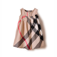 Girls dress font b plaid b font summer dress for kids roupas infantis menina new baby