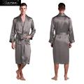 Lilysilk Silk Robe For Men Sleepwear Natural Silky Sensitive Skin Care Japanese Kimono Dark Gray Lounge
