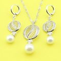 XUTAAYI Imitation Pearl Sets Captivating 925 Silver Overlay Necklace And Drop Earrings For Women
