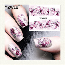 YZWLE 1 Sheet DIY Decals Nails Art Water Transfer Printing Stickers Accessories For Manicure Salon YZW-8058