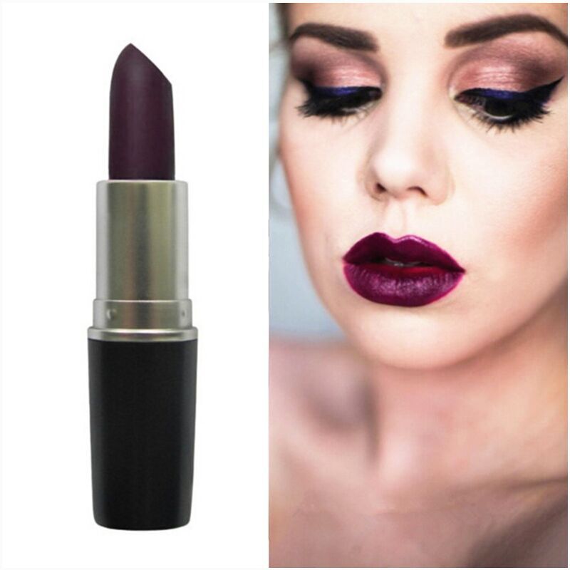 Hot sell  famous brand 7 color  Dark color  lipsticks  Matte  professional makeup waterproof lip stick cosmetic batom
