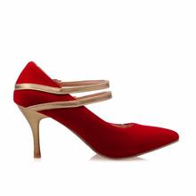 2016 Mary Janes Pumps Pointed Toe Shoes Woman Buckle Strap Shoes Thin High Heels Pumps Casual