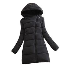 2016 new winter Cotton down jacket loose big yards was thin Medium long Women Korean fashion oblique zipper Women coat G0186