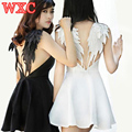 Womens Summer Dresses Beach Sexy Blackless Angle Wings Dress Elegant Hollow Sleeveless Women Dress To Party