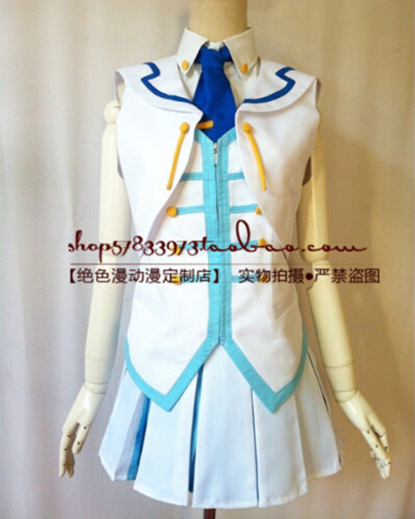 Lovelive!2015 Hot Sale Lolita White Sailor Top+Mini Skirt Cosplay Uniform Costume Clothes Free Shipping