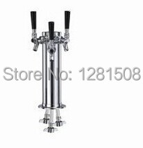 Super quality Stainless steel Triple beer tap , Chrome Triple Faucet Draft Beer Tower