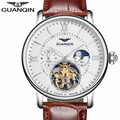 Men s watches automatic mechanical watch Tourbillon clock leather casual business watch top brand sports watch