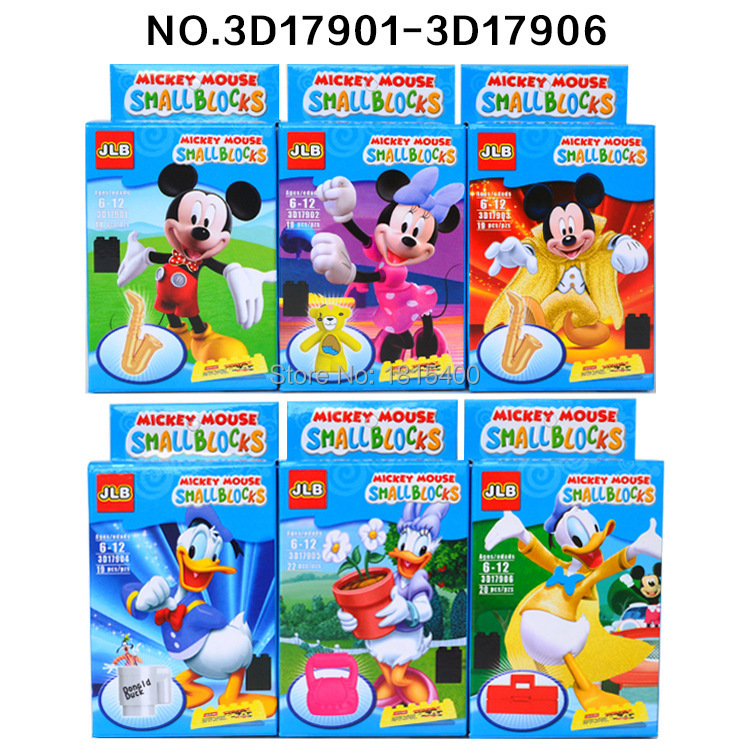 120pcs/lot JLB 3D Mickey Mouse Anime Action Figure Minifigures Assembling Toys Building Blocks Bricks Kids DIY Toy Dolls Gifts