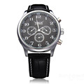 JARAGAR Mechanical 3 Dial Number White Black Men Wrist Watch 2016 New
