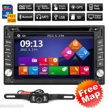 HD Touch Screen Car DVD Player 6.2” 2DIN in-dash Built-in GPS Car Stereo Player FM/AM RadioBluetooth iPod MP3 TV+Rear Camera