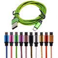 25cm 1M 2M 3M Micro USB Cable Charger Data Sync Nylon USB Cable For Android Smart