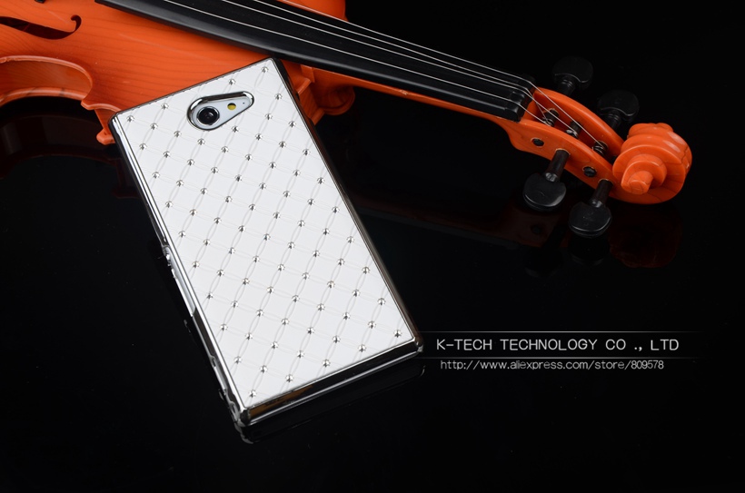 Shining Rhinestone Diamond Rubberized Matte Cover With Silver Chromed Skin Case For SONY XPERIA M2 Aqua S50h Mobile Phone Bags Shining Rhinestone Diamond Rubberized Matte Cover With Silver Chromed Skin Case For SONY XPERIA M2 Aqua S50h Mobile Phone Bags