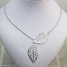 Star Jewelry LOSS MONEY SALE Fashion Women Double Leaf Necklace Fashion Leaf Pendant Necklaces for women