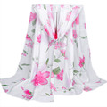 Ladies Lover Flower Rose Chiffon Scarf Infinity Scarves Women Shawl Beach Towel Female Oblong Summer Scarf