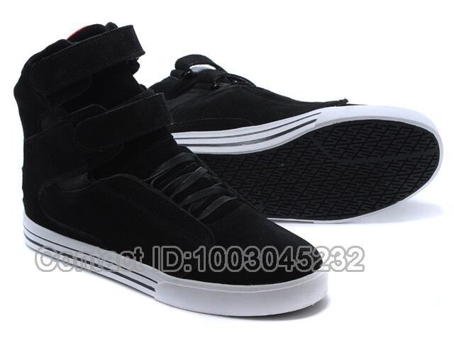 Wholesale Justin Bieber Supring T&K Society Black White Suede Full Grain leather High Top Skate Shoes_4