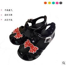 Free shipping kids shoes Summer’s shoes fashion boys and girls sandals solid color bowknot glass slipper Children’s shoes 4500