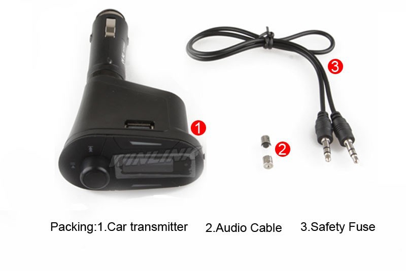 Multi-functional-Car-Kit-Wireless-FM-Transmitter-Modulator-Car-MP3-Player-USB-SD-Red-Color-Background (3)