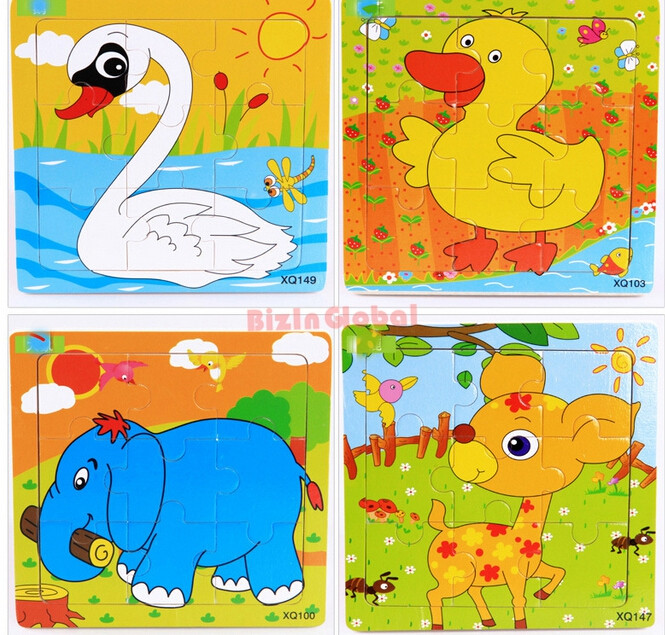 9PCS Carton Wood Puzzle Educational Toys For Kids Children New Hot Sale (6)