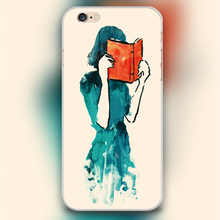 LOST IN A BOOK Design black skin case cover cell mobile phone cases for Apple iphone 4 4s 5 5c 5s 6 6s 6plus hard shell