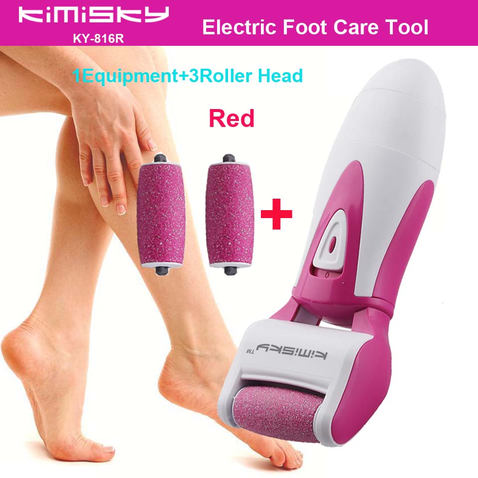 Red smooth strong electric pedicure tool Foot Care Cleansing Exfoliating Foot Care Tool +3pcs