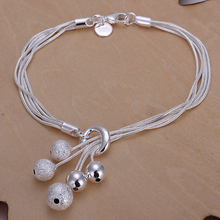 2016 New Excessive Prime quality Silver Plated & Stamped 925 development Jewelry 5 ball pendant w/chains bracelet for women trendy Promotion