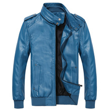 Autumn Fashion Korean Collar Leather Jackets Men Casual Thick Coat Mens Leather Wear Outerwear Plus Size M L XL XXL XXXL A648