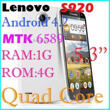 Original Lenovo S920 phone MTK6589 Quad Core Mobile Phone 5 3 IPS 1280x720px Screen 1GB RAM