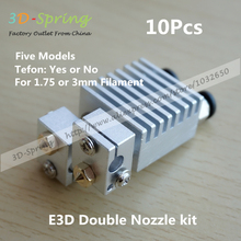 E3D V6 Remote Nozzle Kits 1.75mm with Teflon Long Distance Heating Print Head Extruder Head Heating block Nozzle For 3D Printer