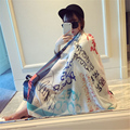 Spring Summer New Mujeres Bufanda Chal White Graffiti Alphabet Women s Silk Scarf Chiffon Shawl Elegant