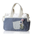 Lovely Preppy Style Ladies Fashion Handbag Stylish Embroidery Patch Pocket Spotted Crossbody Bag Women Designer Shoulder