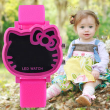 Hello Kitty Cute LED Digital Rubber Band Fashion Watch Men Women Sports Casual Kids Gift Watches 2014 New Fashion Free Shipping