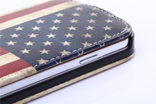 Vintage Look Design Flags Pattern Flip PU Leather Phone Case For Samsung Galaxy S4 i9500 Mobile